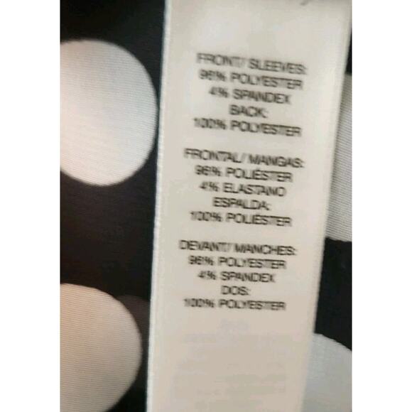 Chicos Black & White Polka Dots Size 3 (XL) Open Jacket TOP Semi Sheer Back - Picture 7 of 8